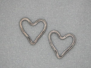 2 pcs, Sterling Silver Open Heart links, (LC-08) - Beadspoint