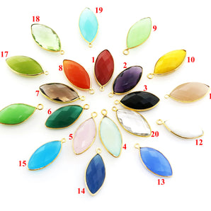 Gold Plated Faceted Marquise Bezel, 12x25 mm, (BZC-7174) - Beadspoint