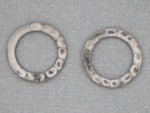 4 Pcs, Sterling Silver Hammered Circle link, (LC-10) - Beadspoint