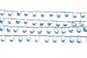Blue Topaz Faceted Tear Drops, 6x13 mm, Topaz Gemstone Beads, (BTZ-TR-7x17)(99)