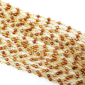 Carnelian wire wrapped rosary chain (RS-CAR-238) - Beadspoint