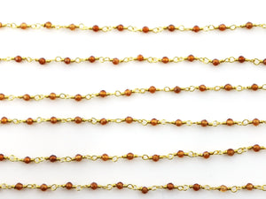 Carnelian wire wrapped rosary chain (RS-CAR-238) - Beadspoint