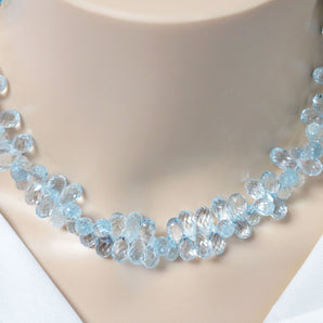 Blue Topaz Faceted Tear Drops, 6x11 mm, Topaz Gemstone Beads, (BTZ-TR-6x11)(102)