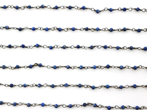 Lapis wire wrapped rosary chain (RS-LAP-243) - Beadspoint
