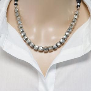 Natural Pyrite Metalllic Silver Faceted Cube Drops, 8 mm, Rich Color, Pyrite Gemstone Beads, (PYMS-CUBE-8)(583)