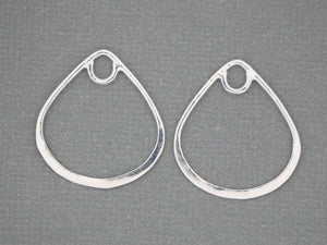 1 Pair, Sterling Silver Pear drop link. (LC-18) - Beadspoint