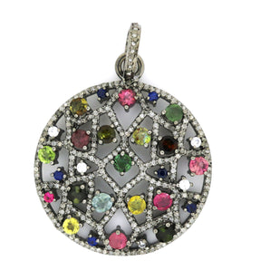 Pave Diamond Tourmaline Pendant,(DTM-7096) - Beadspoint