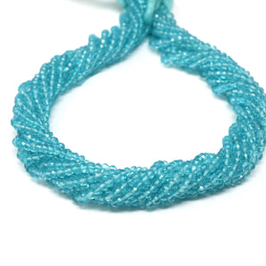 Blue Topaz Faceted Roundell, 3 mm, Topaz Gemstone Beads, (BTZ-FRNDL-3)(104)