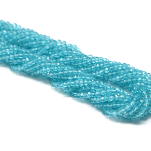 Blue Topaz Faceted Roundell, 3 mm, Topaz Gemstone Beads, (BTZ-FRNDL-3)(104)