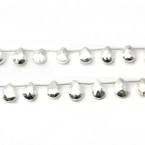 Natural Pyrite Silver Faceted Pear Drops, 11x8 mm, Rich Color, Pyrite Gemstone Beads, (PYS-PR-11x8)(585)