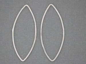 2 Pcs, Sterling Silver hammered marquise links, (LC-23) - Beadspoint