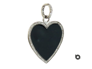 Pave Diamond Enamel Heart Pendant, (DEM-4078) - Beadspoint