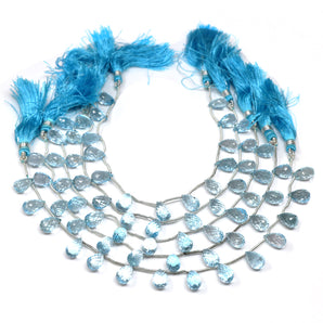 Blue Topaz Faceted Tear Drops, 7x11 mm, Topaz Gemstone Beads, (BTZ-TR-7x11) (106)
