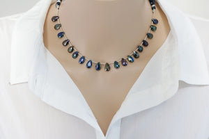 Natural Pyrite Multi Color Faceted Pear Drops, 7x10 mm, Rich Color, Pyrite Gemstone Beads, (PYMC-PR-7x10)(586)
