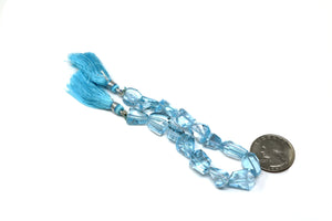 Blue Topaz Faceted Fancy Drops, 13x15 mm, Topaz Gemstone Beads, (BTZ-FANCY-13x15) (107)