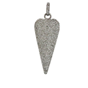 Pave Diamond Long Elongated Long Heart Pendant, (DPL-2398) - Beadspoint