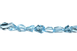 Blue Topaz Faceted Fancy Drops, 13x15 mm, Topaz Gemstone Beads, (BTZ-FANCY-13x15) (107)