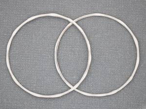 2 Pcs, Sterling Silver large hammered Circle link,  (LC-28) - Beadspoint
