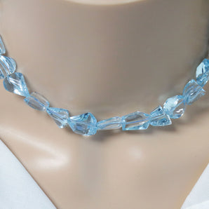 Blue Topaz Faceted Fancy Drops, 13x15 mm, Topaz Gemstone Beads, (BTZ-FANCY-13x15) (107)