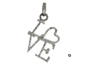 Pave Diamond LOVE Pendant, (DPM-1153) - Beadspoint