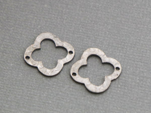 4 Pcs, Sterling Silver Quatrefoil / Clover Link (LC-29) - Beadspoint