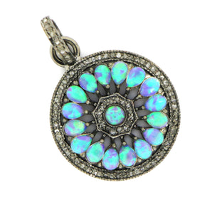 Pave Diamond Opal Pendant, (DOP-7105) - Beadspoint