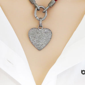 Pave Diamond Heart Pendant, (DPM-1150) - Beadspoint