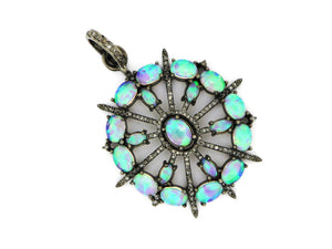 Pave Diamond Opal  Starburst Pendant, (DOP-7106) - Beadspoint