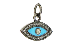 Pave Diamond Enamel Evil Eye Charm, (DCH-144) - Beadspoint