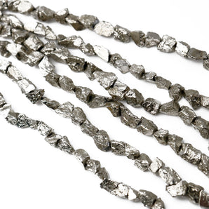 Natural Pyrite Metallic Silver Raw Nugget, 7x11 mm, Rich Color, (PYMS-RAW-7x11)(591)