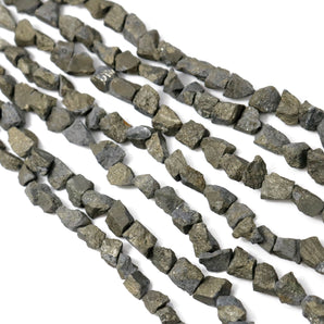Natural Pyrite Raw Nugget, 7x11 mm, Rich Color, Pyrite Gemstone Beads, (PY-RAW-7x11)(592)