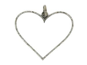 Pave Diamond Large Open Heart  Pendant, (DPL-2371) - Beadspoint