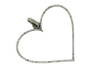 Pave Diamond Large Open Heart  Pendant, (DPL-2371) - Beadspoint