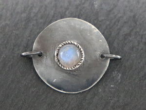 Sterling Silver Rainbow moonstone Connector (AF-275) - Beadspoint
