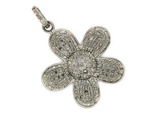 Pave Diamond Daisy Flower Pendant, (DPM-1134) - Beadspoint