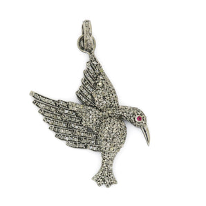 Pave Diamond Humming Bird Pendant, (DPM-1135) - Beadspoint