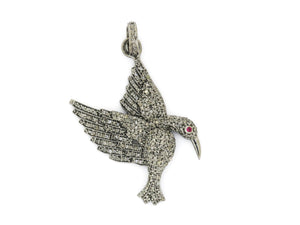 Pave Diamond Humming Bird Pendant, (DPM-1135) - Beadspoint