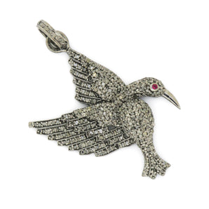 Pave Diamond Humming Bird Pendant, (DPM-1135) - Beadspoint
