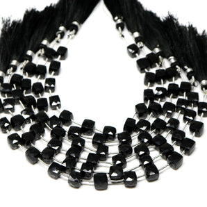 Black Onyx Faceted Cube Beads, 8 mm, Rich Color, Onyx Gemstone Beads, (BONx-CUBE-8)(115)