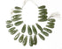 Natural Green Jasper Faceted Long Pear Drops, 11x25-13x41 mm, Rich Color, (JPG-PR-11x25-13x41)(603)