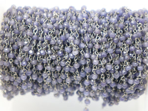 Iolite Wire Wrapped Rosary Chain, (RS-IOL-200) - Beadspoint