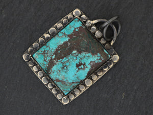 Sterling Silver Artisan Turquoise Pendant, (SP-5327) - Beadspoint