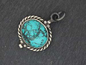 Sterling Silver Artisan Turquoise  Pendant, (SP-5317) - Beadspoint