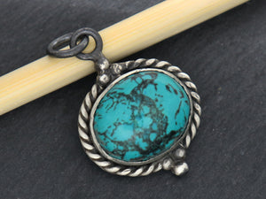 Sterling Silver Artisan Turquoise  Pendant, (SP-5317) - Beadspoint