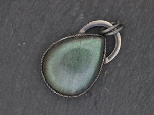 Sterling Silver Artisan Labradorite Drop Pendant, (SP-5323) - Beadspoint