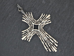 Sterling Silver Artisan Cross Charm, (AF-376) - Beadspoint