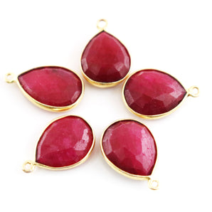 Gold Plated Faceted Baby Pear Bezel, 12x15 mm (BZC-7285) - Beadspoint