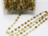 Green Grossular Garnet Wire Wrapped Rosary Chain in Yellow Gold, 7 mm,  (RS-GGR-212)