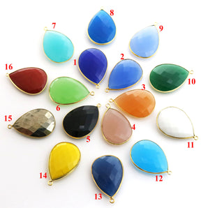 Gold Plated Faceted Pear Bezel, 23x31 mm (BZC-7294) - Beadspoint