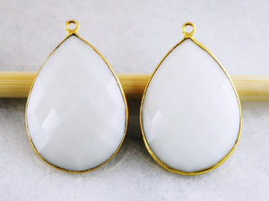 Gold Plated Faceted Pear Bezel, 23x31 mm (BZC-7294) - Beadspoint
